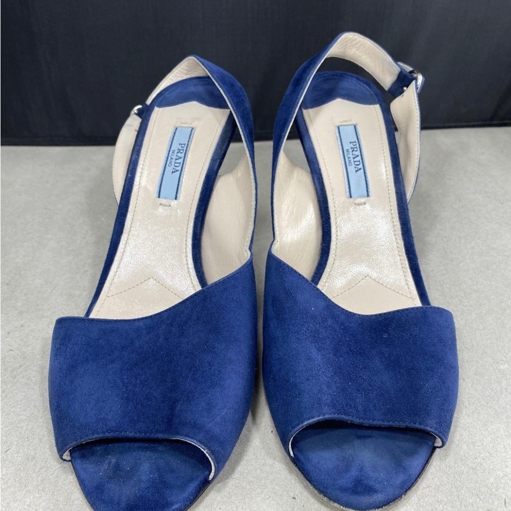 Prada Blue Suede Heels 38